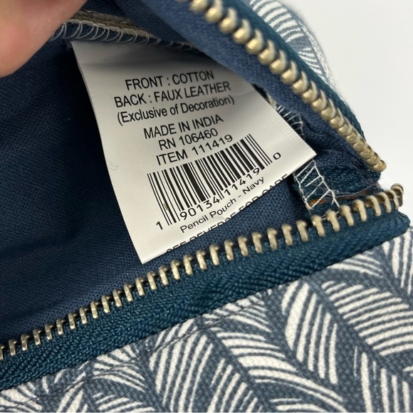 Primitives by Kathy Navy Leaf Faux Leather Pencil Pouch - Picture 4 of 4